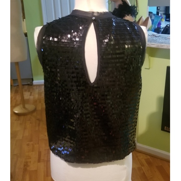 Celebrity Style Black Sequin Top - Picture 4 of 5